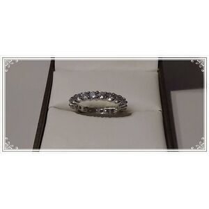 3 Ct. Round Cut Genuine Sim Diamond Eternity Band Ring Sz 8~Platinum over 925 SS